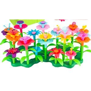 Build A Flower Garden Toy Set Kids STEM Montessori Creative Play w/ Case Lot